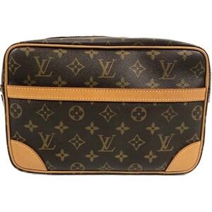 Louis Vuitton Leather Monogram Canvas Brown Shoulder Trocadero Bag